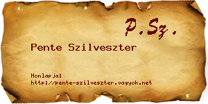 Pente Szilveszter névjegykártya