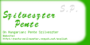szilveszter pente business card